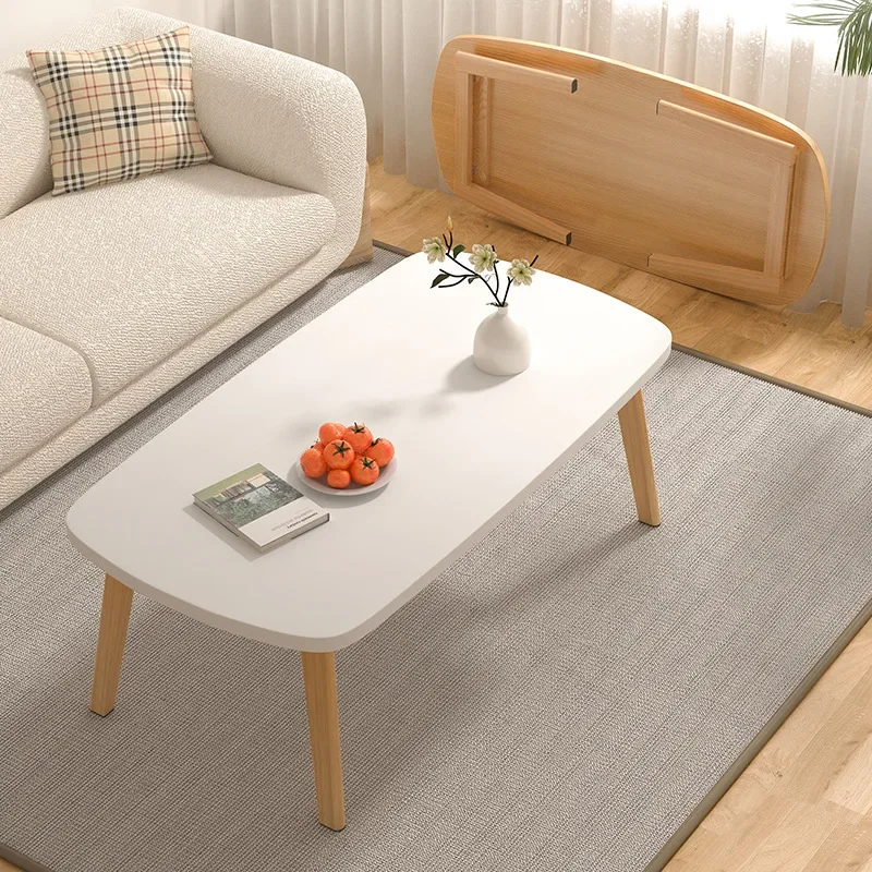 Japanese Coffee Table Small Apartment Living Room Thickened Solid Wood Table Legs Installation-free Foldable Small Coffee Table