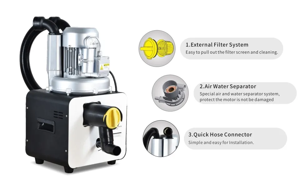 Sistema de succión Dental portátil, potente, barato, dinámico, fuerte, Saliva, húmedo, máquina de Bomba de alto vacío, Unidad de succión para laboratorio, 2 sillas