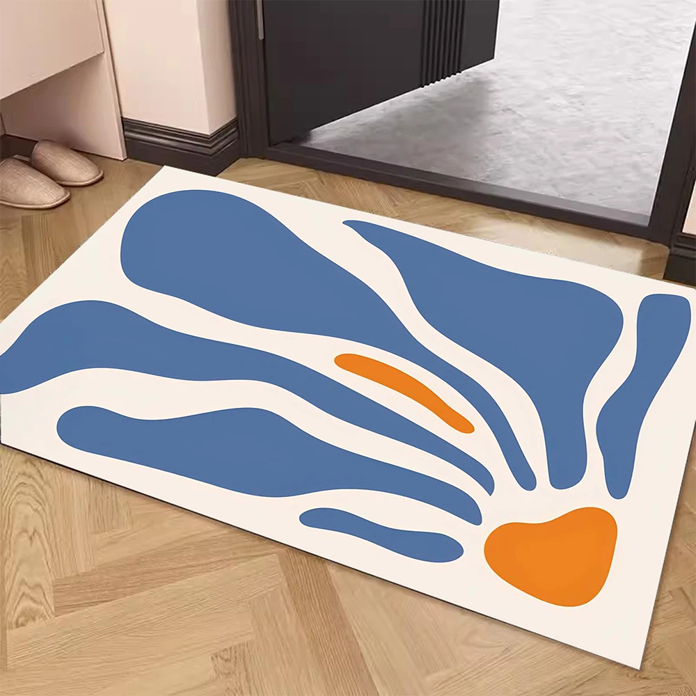 

Irregular Abstract Line Door Mat Diatom Mud Kitchen Rugs Home Bathroom Absorbent Floor Carpet Toilet Quick Drying Foot Pad