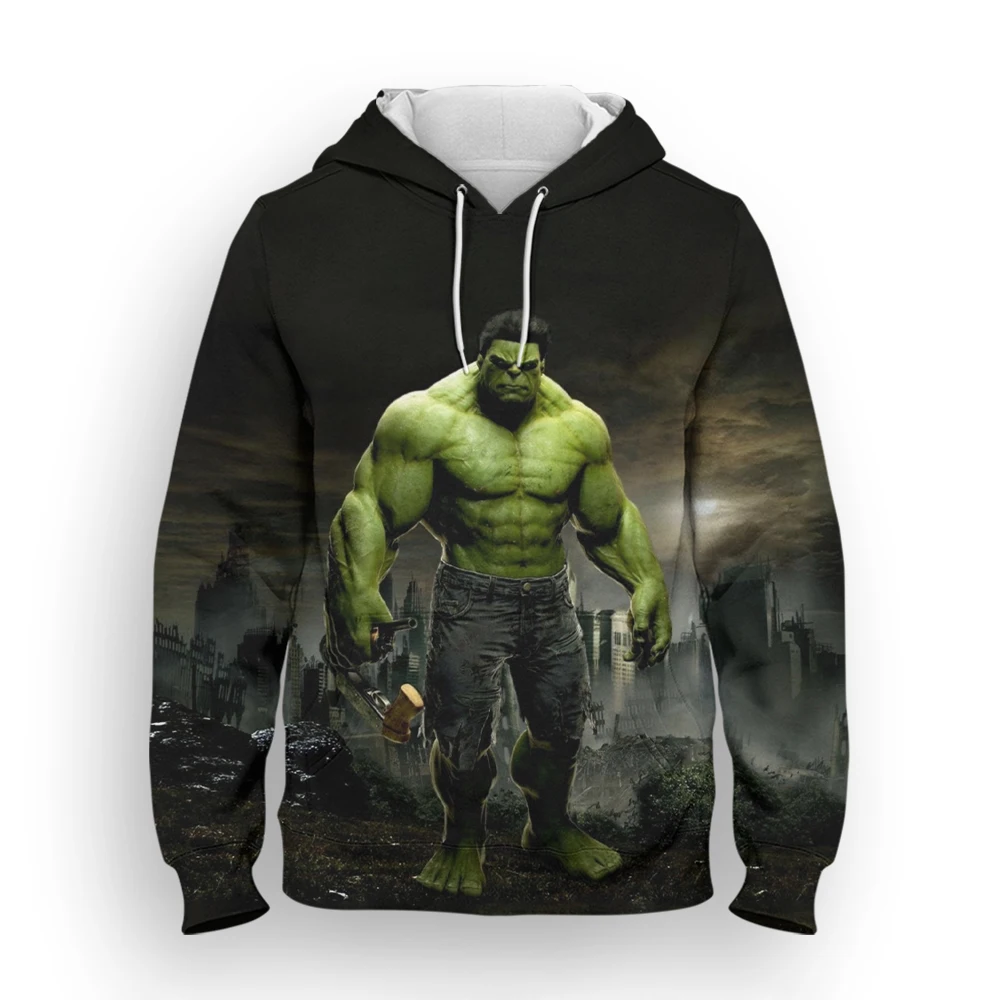 Miniso Hoodies Hulk Cartoon Anime 3D Printed Streetwear Men Women Fashion Oversized Sweatshirts Hoodie Kids Pullovers