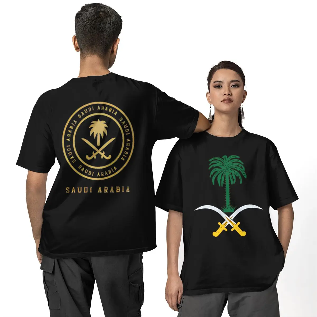 

Vintage T Shirt Kingdom of Saudi Arabia Cotton T-Shirts Fashion Tshirt for Man Summer Y2K Retro Print Short Sleeve Tops