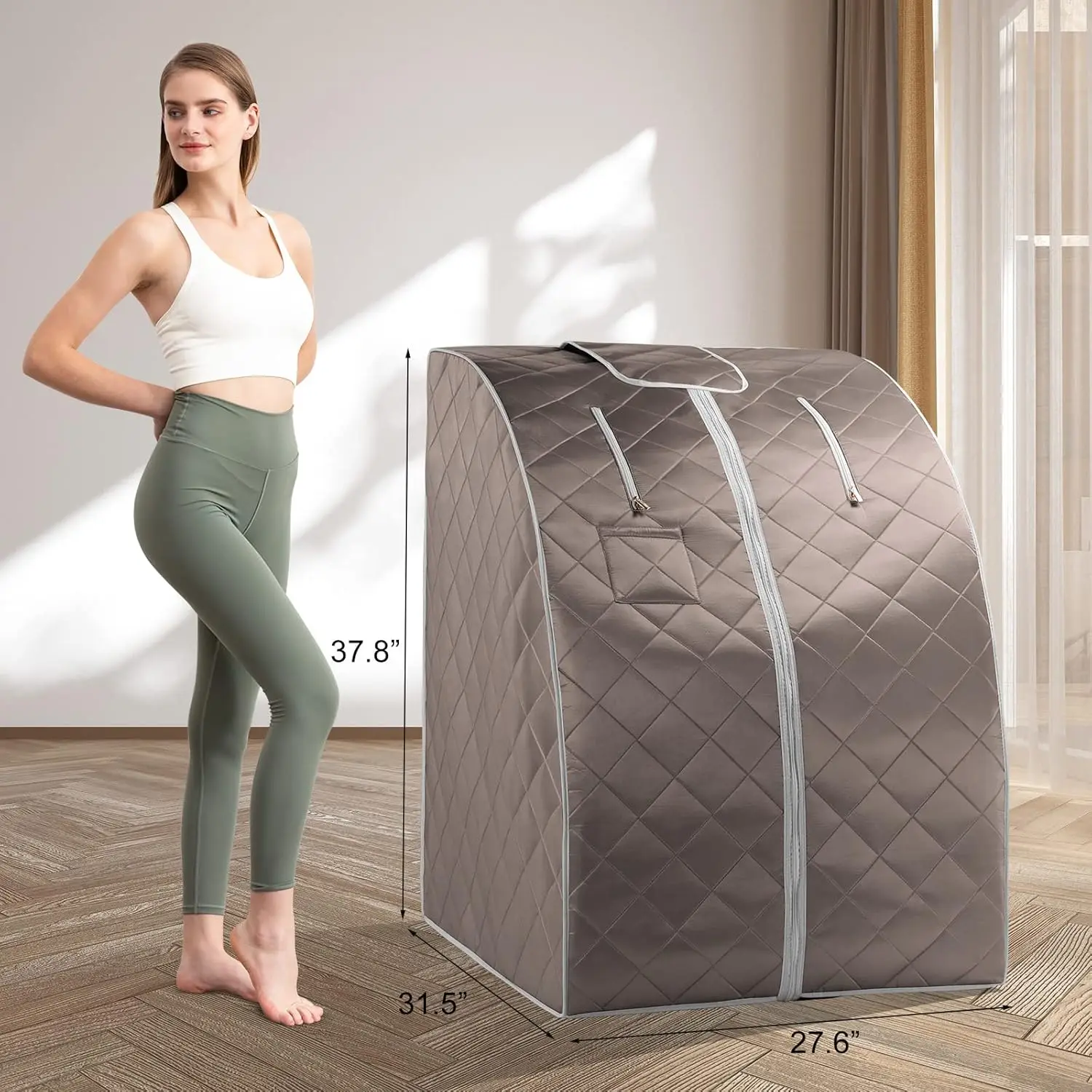 Portable Far Infrared Sauna for Home Personal Sauna for Relaxtion & Detox at HomeFull Body Sauna Tent with Heating Foot Pad