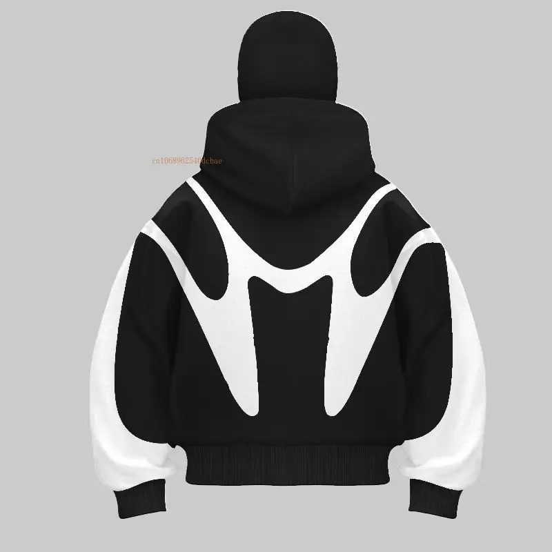 Zipper Hoodie Men Women Ins Tide Double Hat Unique Design Hooded Sweatshirt Fall Winter New High Street Loose Y2K Couple Tops