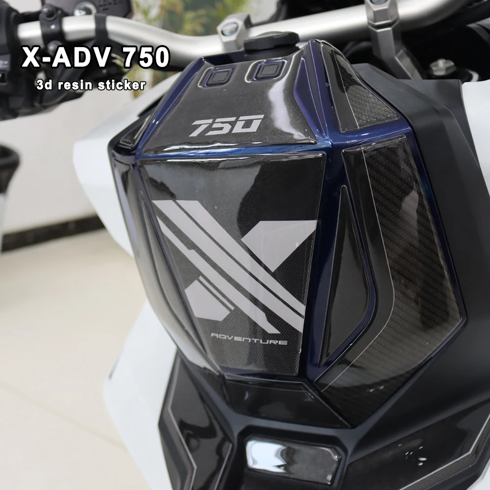 For X-ADV 750 XADV750 2025 2026 3D Epoxy Resin Motorcycle Front Lock Cover Stickers Waterproof Decorative Decal