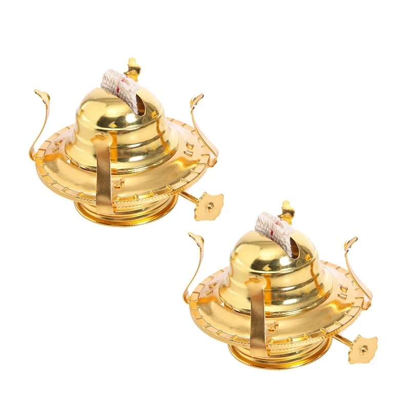 BMBY-2Pcs Oil Lamp Burner For Lamps Oil Lamp Replacement Oil Lamps Parts With Reduction Collar And Cotton Lamp Wick