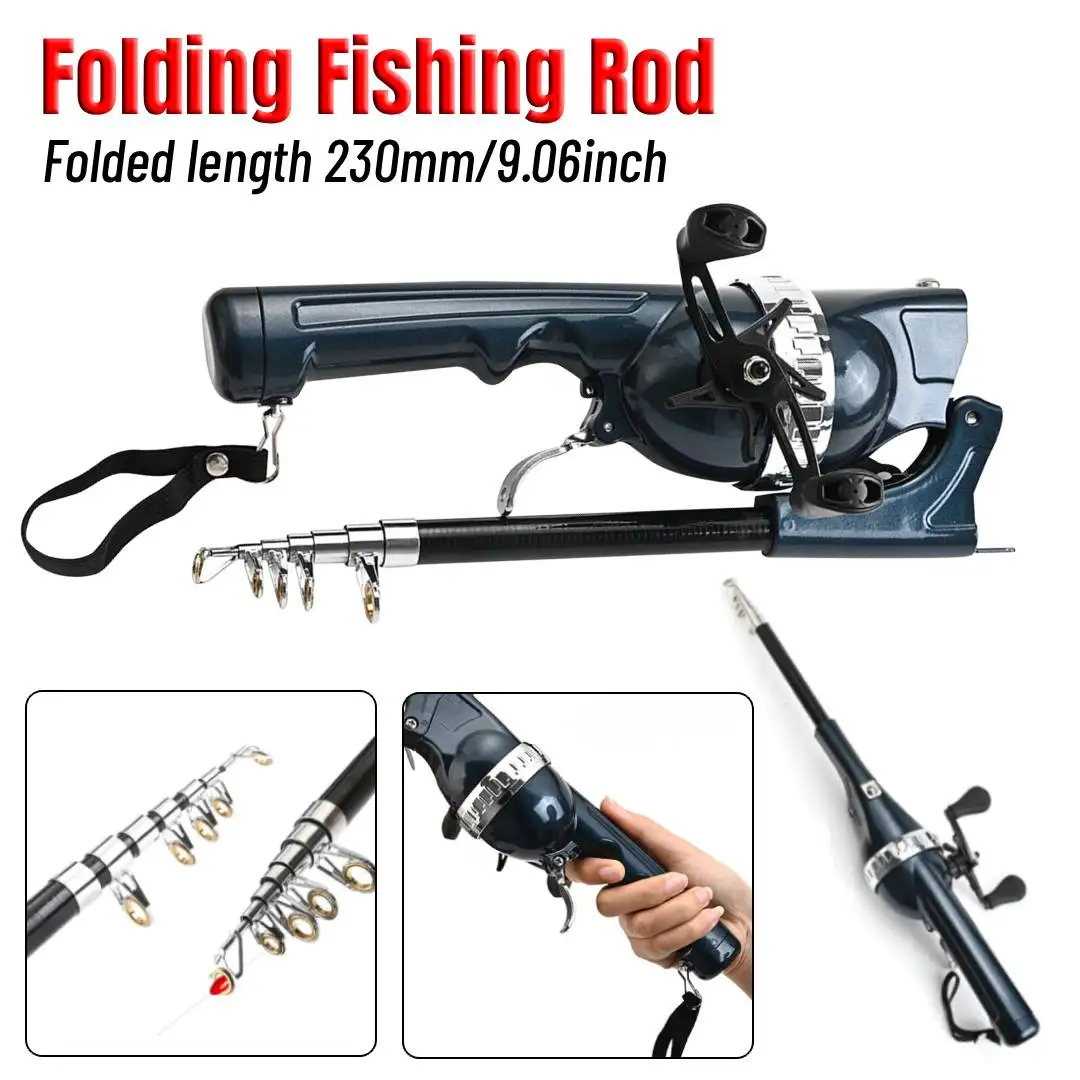 

Портативная складная телескопическая удочка с катушкой и леской, карбоновая удочка для путешествий, для рыбалки на открытом воздухе, подарок для мужчин