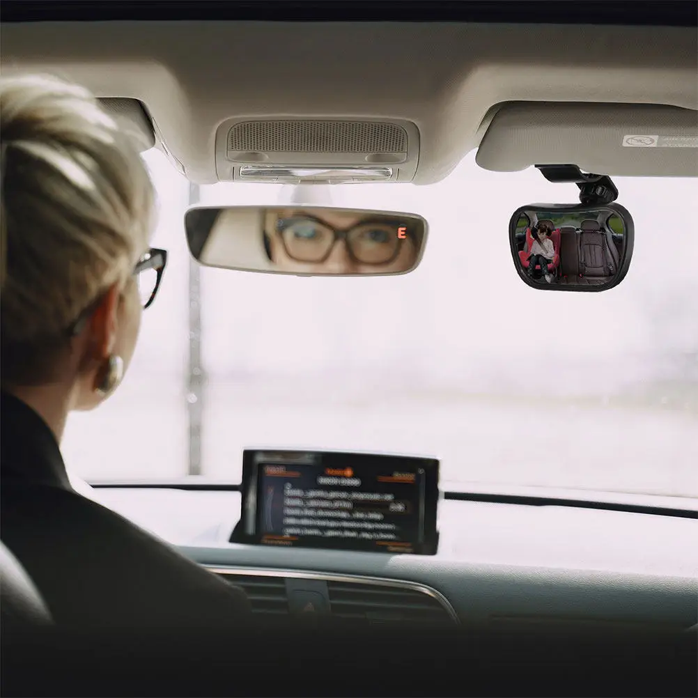 2Pcs Monitor Car Mirror Infant Rear View Universal Observation Shockproof Design Wide Field Seat Safety