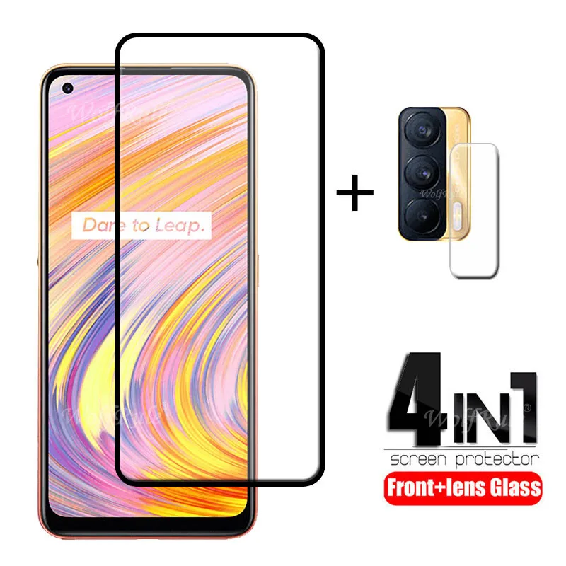 4-in-1 For OPPO Realme V15 Glass For Realme V15 Tempered Glass HD Screen Protector For OPPO Realme 6 7 Pro C11 X3 V15 Lens Glass