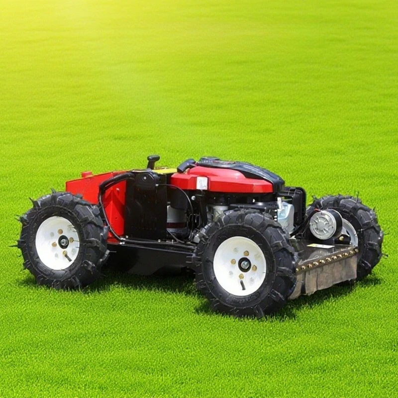 All Terrain Grass Cutting Machine Agriculture Four Wheel Drive Remote Control Smart Lawn Mower