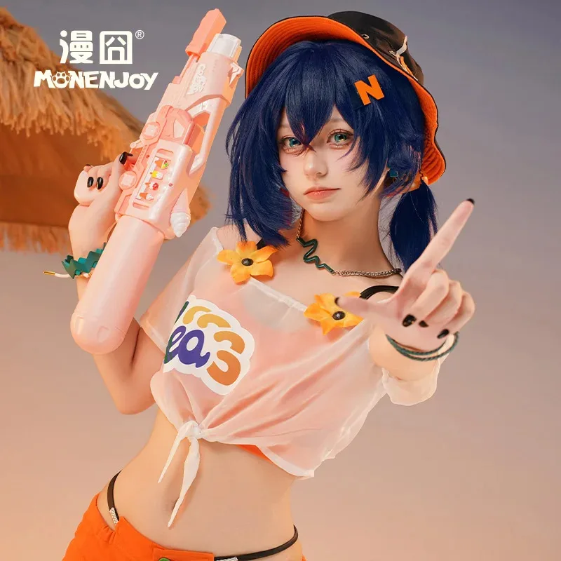 

LQGame Zenless Zone Zero Belle Косплей Костюм Парик Купальник Шляпа Летние Купальники Серьги Головные Уборы Phaethon Wise Хэллоуин Вечеринка