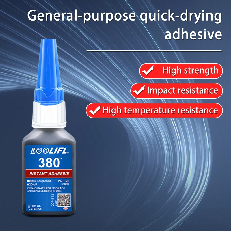 380 Super Glue Instant Quick-drying Cyanoacrylate Adhesive Leather Rubber Wood Metal Strong Bond Liquid Glue Tool