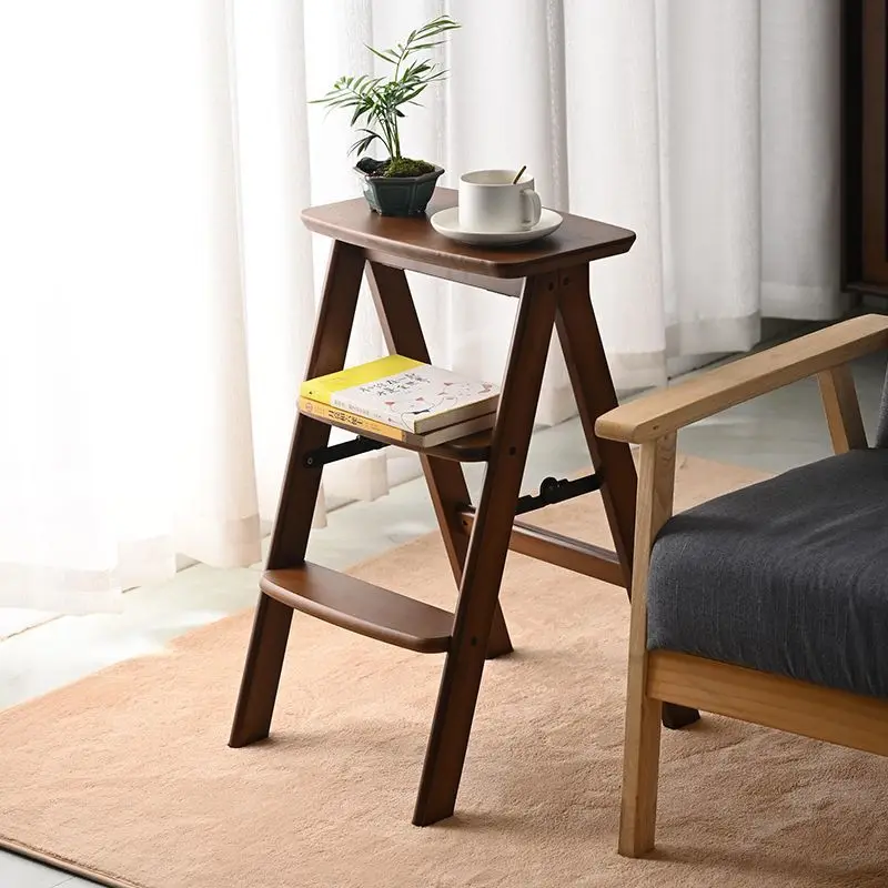 

Ladder stool folding ladder household small indoor foldable multi-function dual-purpose three-step portable bench climbing shelf