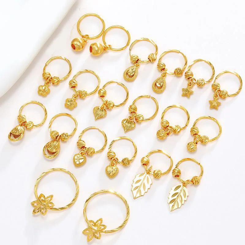 Wholesale Price--- Star Leaves Hearts Flowers Charm Drop Earring for Women Fashion Jewelry Pure Gold Plated Nickel Free