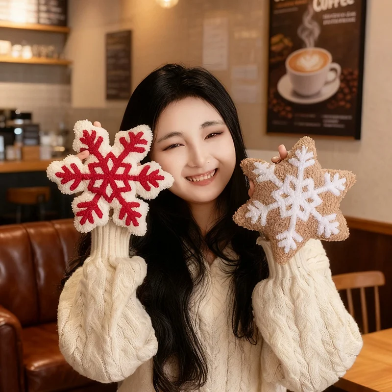 20/42 سنتيمتر لينة ندفة الثلج وسادة محشوة سداسية مثمنة وسادة بلوشي الطبيعية الديكور لعيد الميلاد حفلة الدعامة هدية