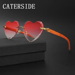 New Heart-Shaped Metal Rimless Frame Women's Sunglasses Fashion The best Love Gift Men's Sun Glasses Driving Party