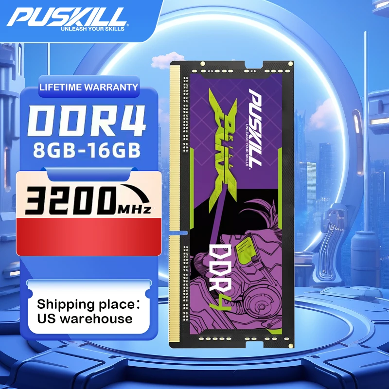 PUSKILL Killblade Memória Notebook Ddr4 16gb 8gb 1.2V 3200mhz 2666mhz 260-PIN SODIMM Memoria RAM Laptop Memory