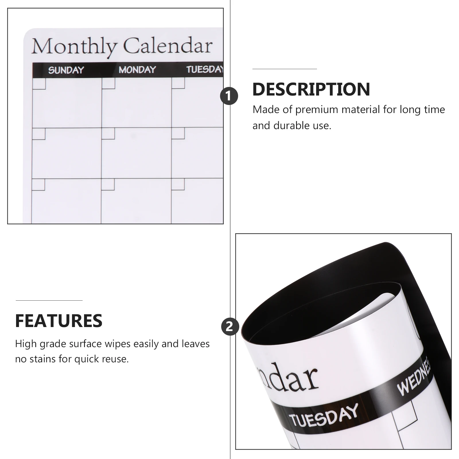 

1 pc Magnetic Calendar Refrigerator Monthly Plan Board Erasable Schedule Note Space for to-Do Lists Reminders