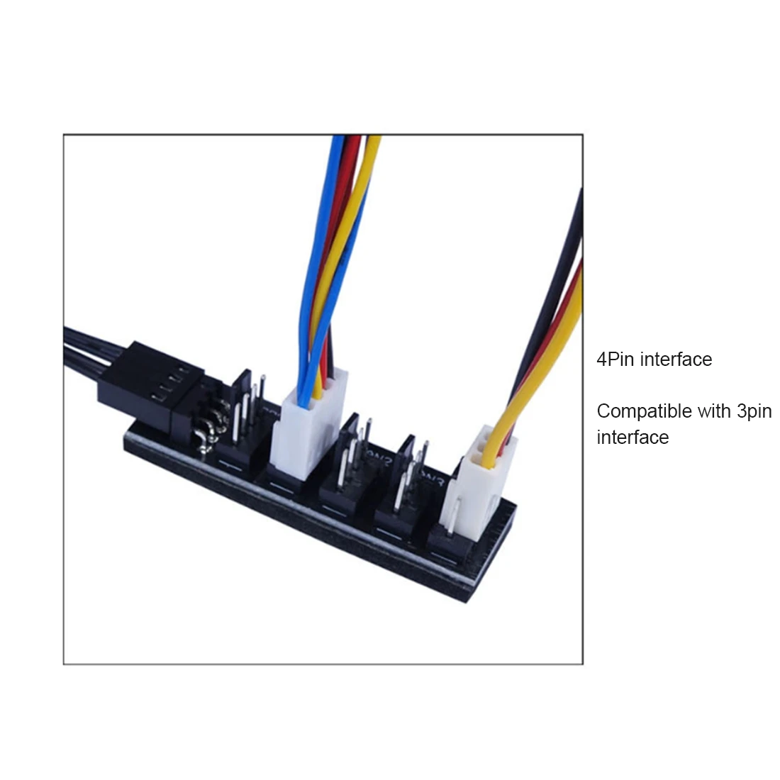 40cm 1 to 5 4-Pins PWM CPU Cooler/ Case/ Chasis Cooling Fan Power Cable Hub Splitter Adapter Black Sleeved Jacket