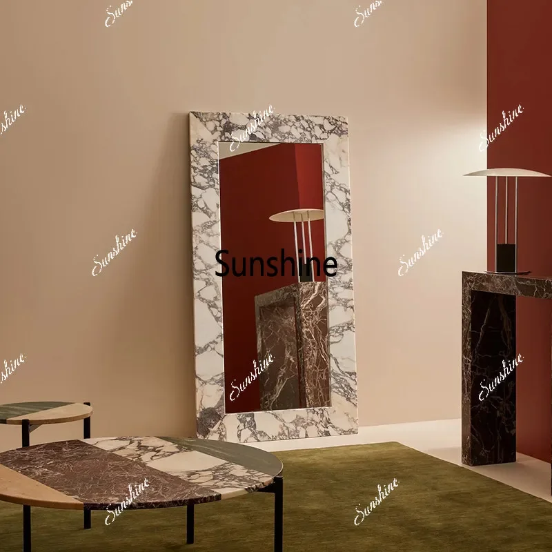 Wabi-sandy full-body mirror floor-to-ceiling square no-punching wall fitting mirrorTJ