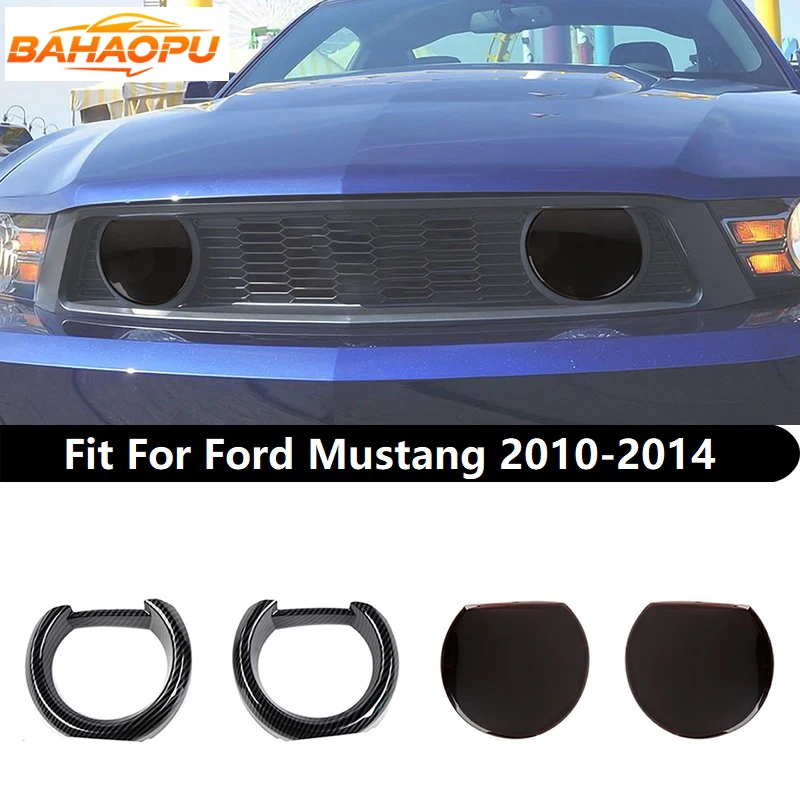 

BAHAOPU ABS Car Front Racing Grills Light Lamp Decoration Cover Trim Sticker Fit For Ford Mustang 2010-2014,Exterior Accessories