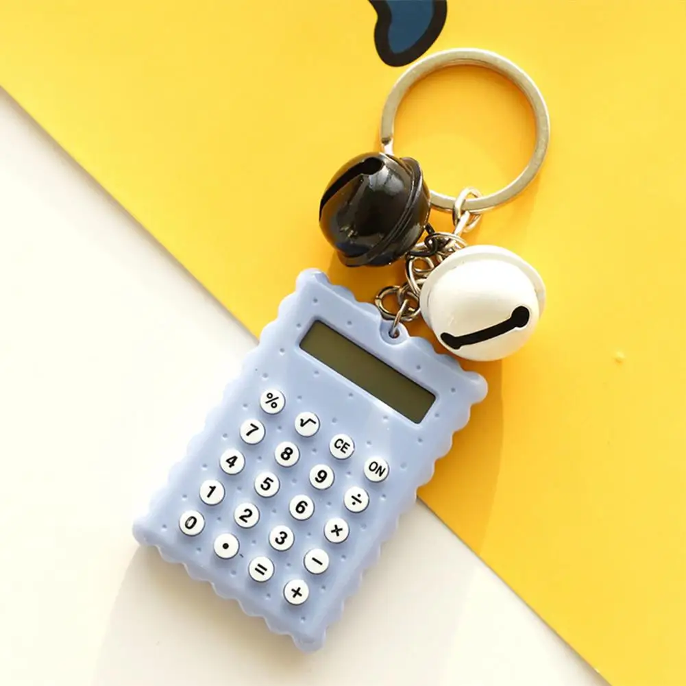 Calculadora de bolsillo llamativa, llavero con forma de galleta de dibujos animados, calculadora con pantalla Lcd de 8 dígitos, duradera para sobre la marcha