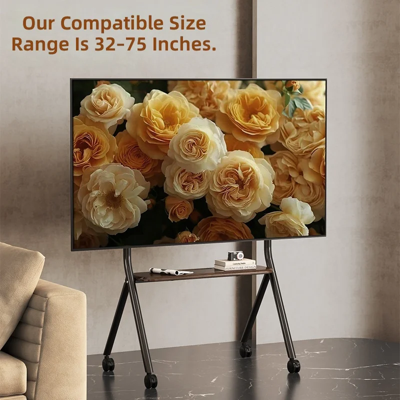 TV mobile bracket Nordic retro floor removable universal living room monitor TV rack cabinet - view 4