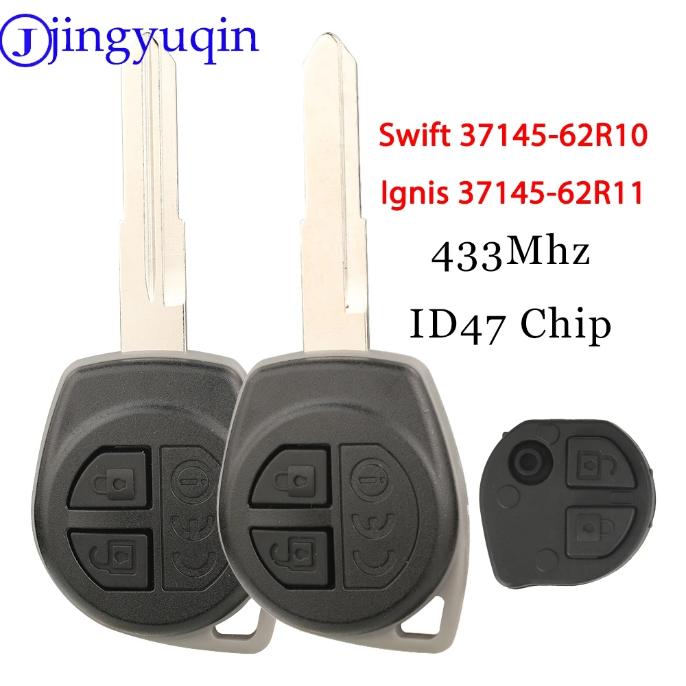jingyuqin 2BNT Fernbedienung Autoschlüssel 433 MHz FSK ID47 Chip für Suzuki Swift RX4 2015–2020 Cross Ignis 2017–2020 37145-62R10 37145-62R11
