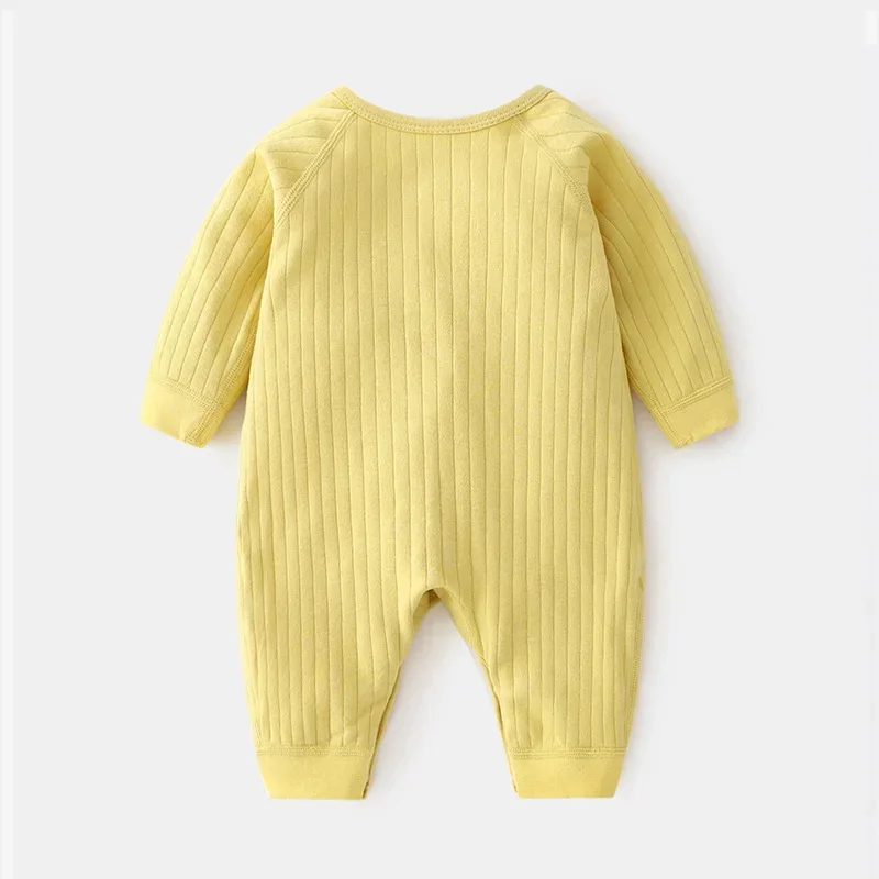 0-6M للجنسين الوليد رومبير القطن الصلبة لينة الجناح تصميم بذلة ربيع الخريف #4