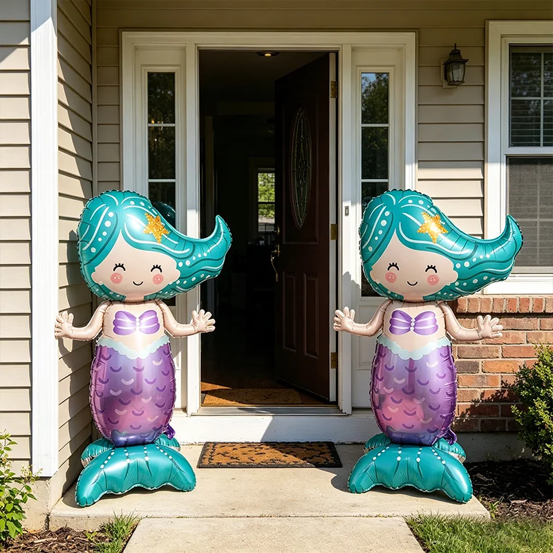 Standing Mermaid Balloons For Birthday Party Atmosphere Indoor/outdoor Decoration Ocean Undersea Party Decor view 2