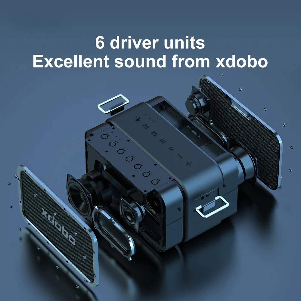 

Портативный динамик Xdobo 1983, мощный оригинальный профессиональный звук, водонепроницаемый динамик, уличный беспроводной динамик с синим зубом