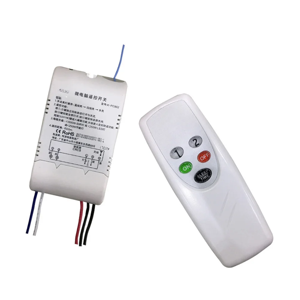 Wireless LED Section Remote Control Switch With 2/3/4 Way Channels For Ceiling Lights AC220V Wall Penetrating Signal Tools