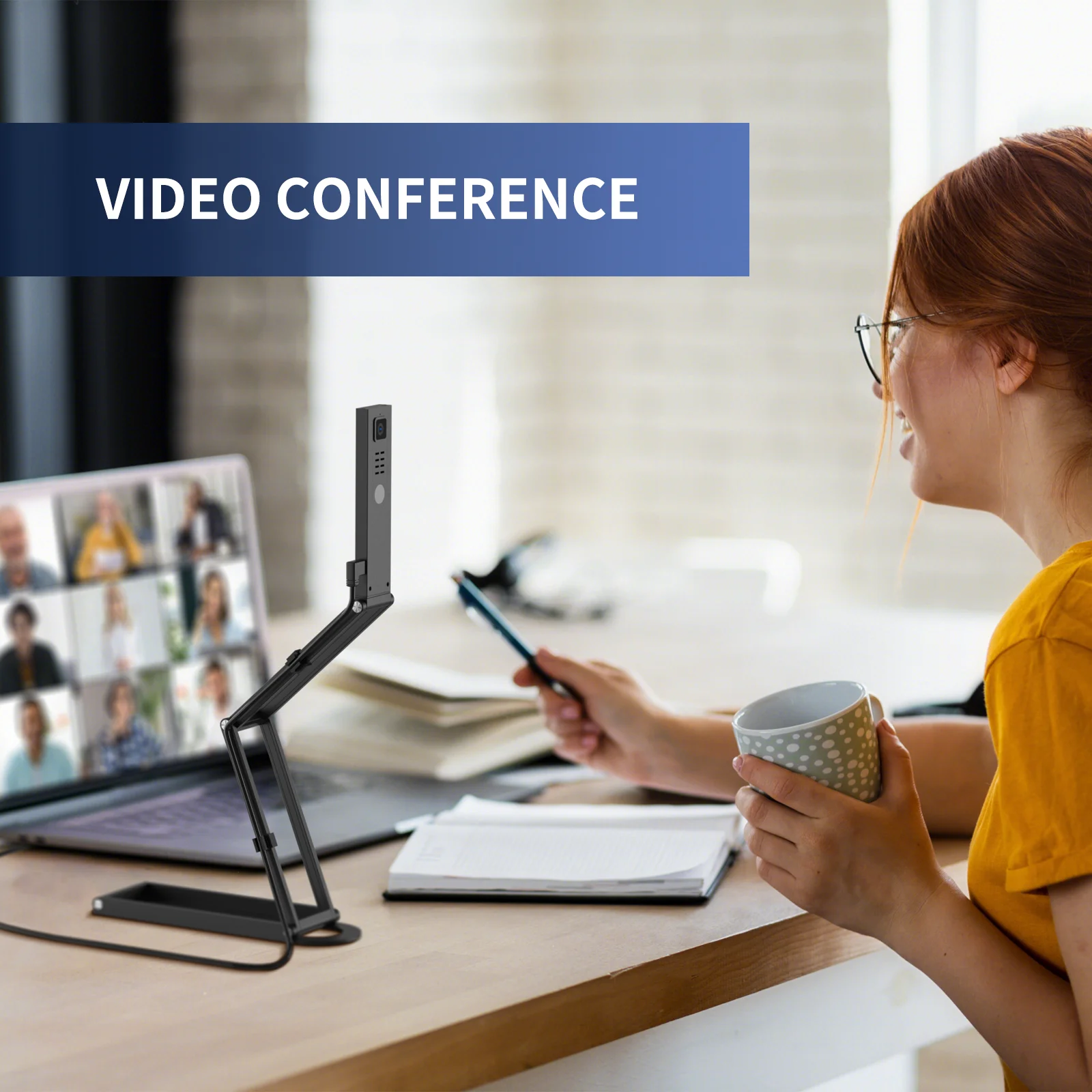 NETUM Document Scanner & Webcam 4K with Microphone, USB Visualiser, AutoFocus,Fold for Windows - Remote Teaching & Live Demo