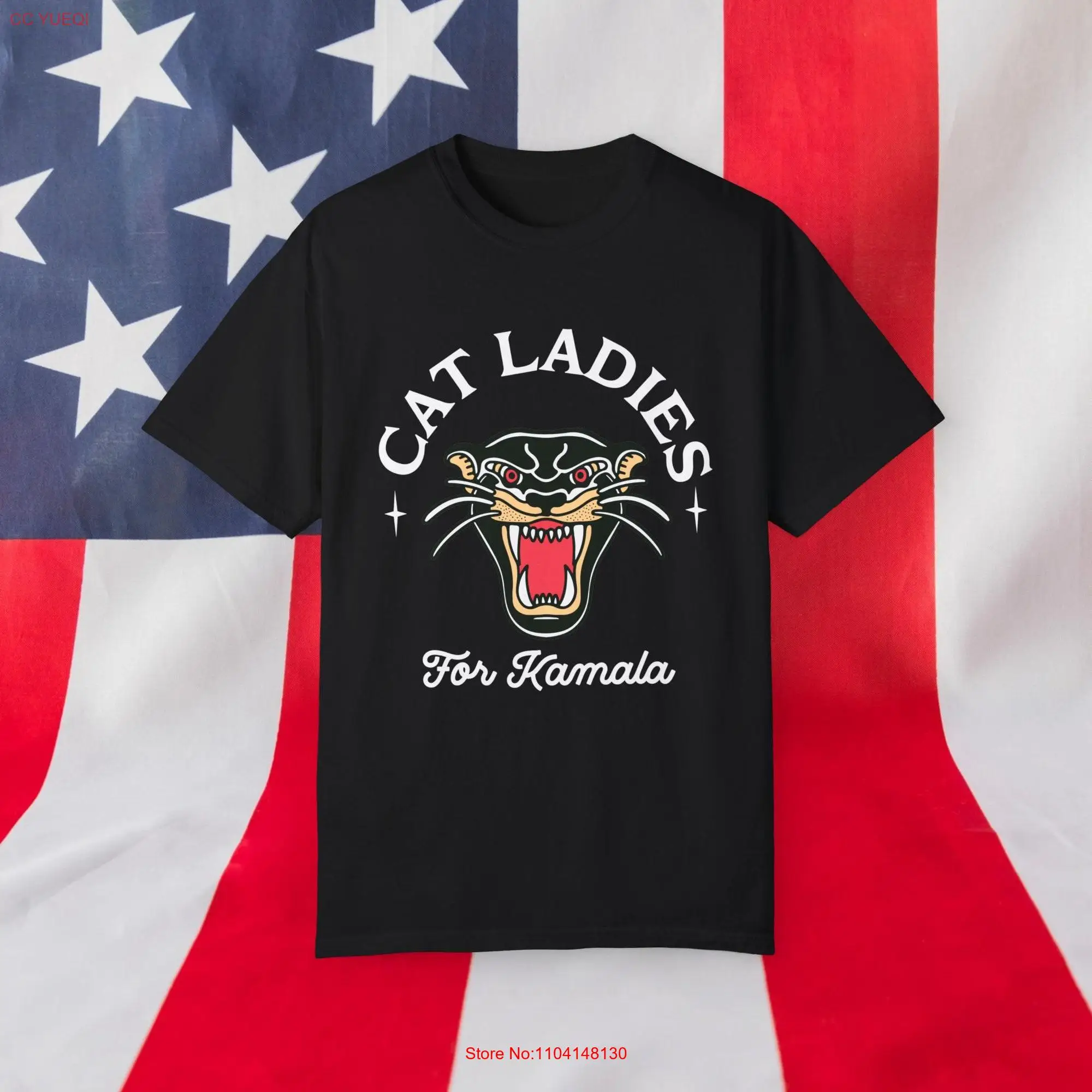 Cat Ladies For Kamala Harris Madam President 2024 T Shirt Childless Lady I'm With Her  long or short sleeves