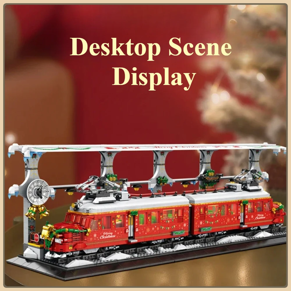 Kerst Treinstation Street View Bouwstenen Puzzel Moc Model Bakstenen Assemblage Klassiek Verjaardagscadeau Speelgoed voor Kid Kinderen