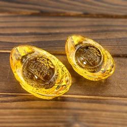 Citrine Yuanbao Carving Chinese Dragon Lucky Mascot Feng Shui Handicrafts Home Gifts Decoration Ornaments Supplies