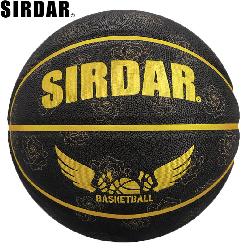 

SIRDAR Original PU basketball Ball for Indoor/outdoor High Elasticity Adult Basketball Ball Black