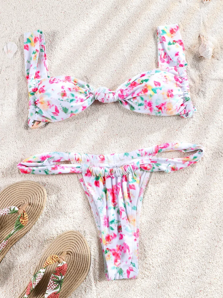 Miyouj Tie Dye stroje kąpielowe nowe bikini bandażowy strój kąpielowy seksowny strój kąpielowy damskie dwuczęściowe garnitury stroje kąpielowe z