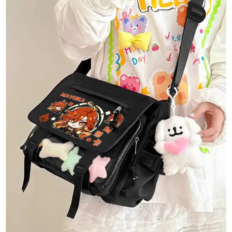 Genshin Impact Maveka Amelie Peripheral Transparent Pain Unisex Student Same Style Single Shoulder Crossbody Tutoring Bag ANI