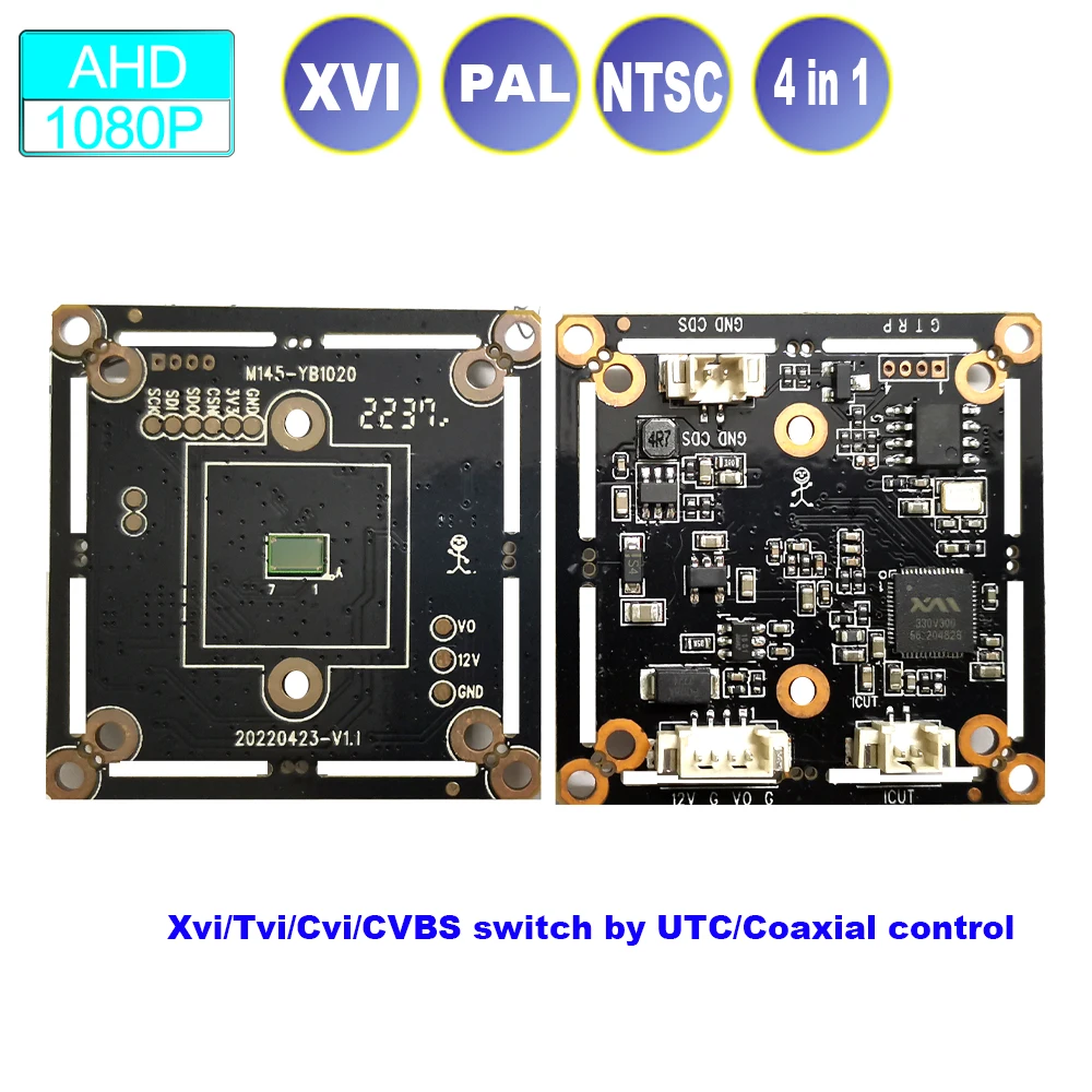 Coaxial Camera Module Board 1080P XM330+M145 AHD/Tvi/Cvi/Cvbs PCB For 1080N DVR Support UTC XVI Coaxial Control for Xmeye DVR