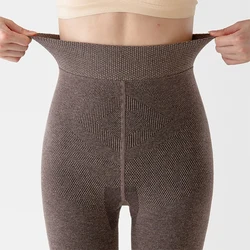 Autumn High-Waisted Hip Lift Brown Thread Cotton Pantyhose Sexy Stretch Simple Vertical Stripe Tights