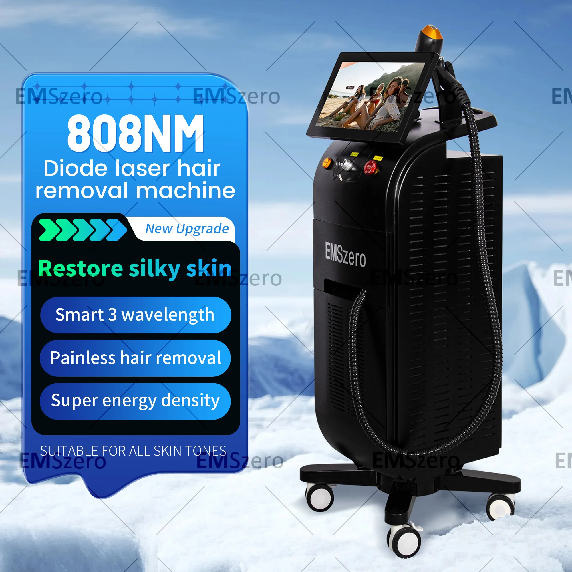 Machine d'épilation nouvelle certifiée CE 3500W 3 longueurs d'onde glace platine épilation 755 808 1064nm Diode Laser Salon