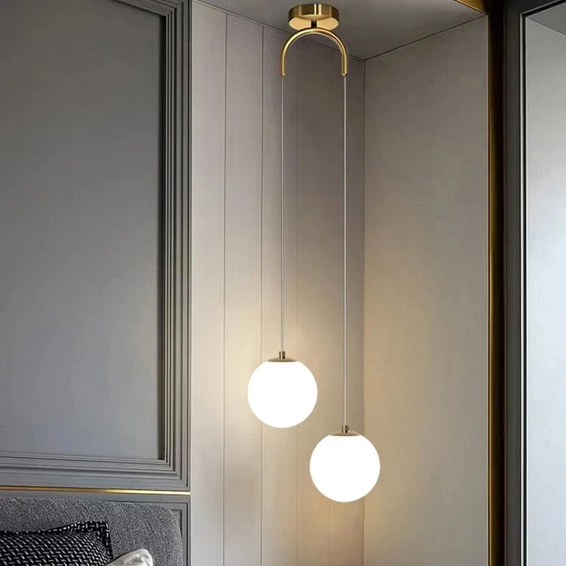 Modern Glass LED Pendant Lights Chandelier Living Room Bedroom Indoor Lighting Restaurant Bar Home Decor Ceiling Hanging Lamp