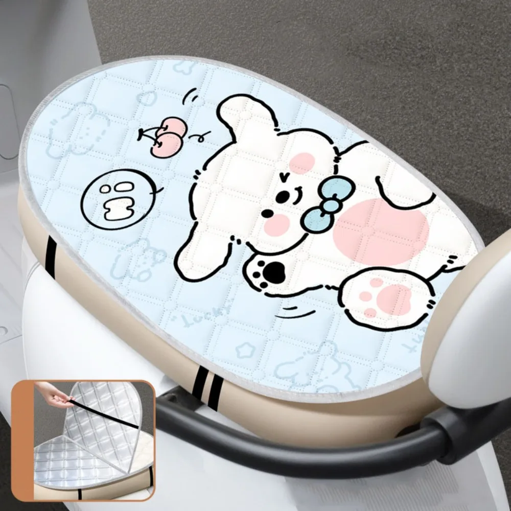 

Cute Cartoon Electric Bicycle Seat Cover Breathable Sun Protection Scooter Seat Protector Waterproof Anti-scalding Flip Over Pad
