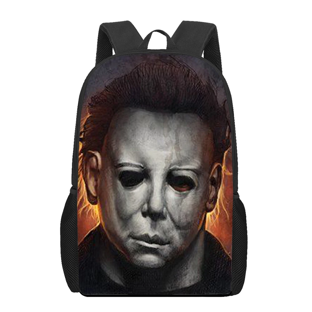 

Halloween Michael Myers Horror Movie School Bags For Boys Girls 3D Print School Backpacks Kids Bag Backpack Men Child Bookbag