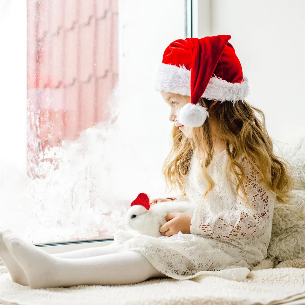 

10pcs Mini Christmas Pet Hat Wool Knitted Adjustable Mouse Head Cover For Pet Decoration Cosplay Party Supplies