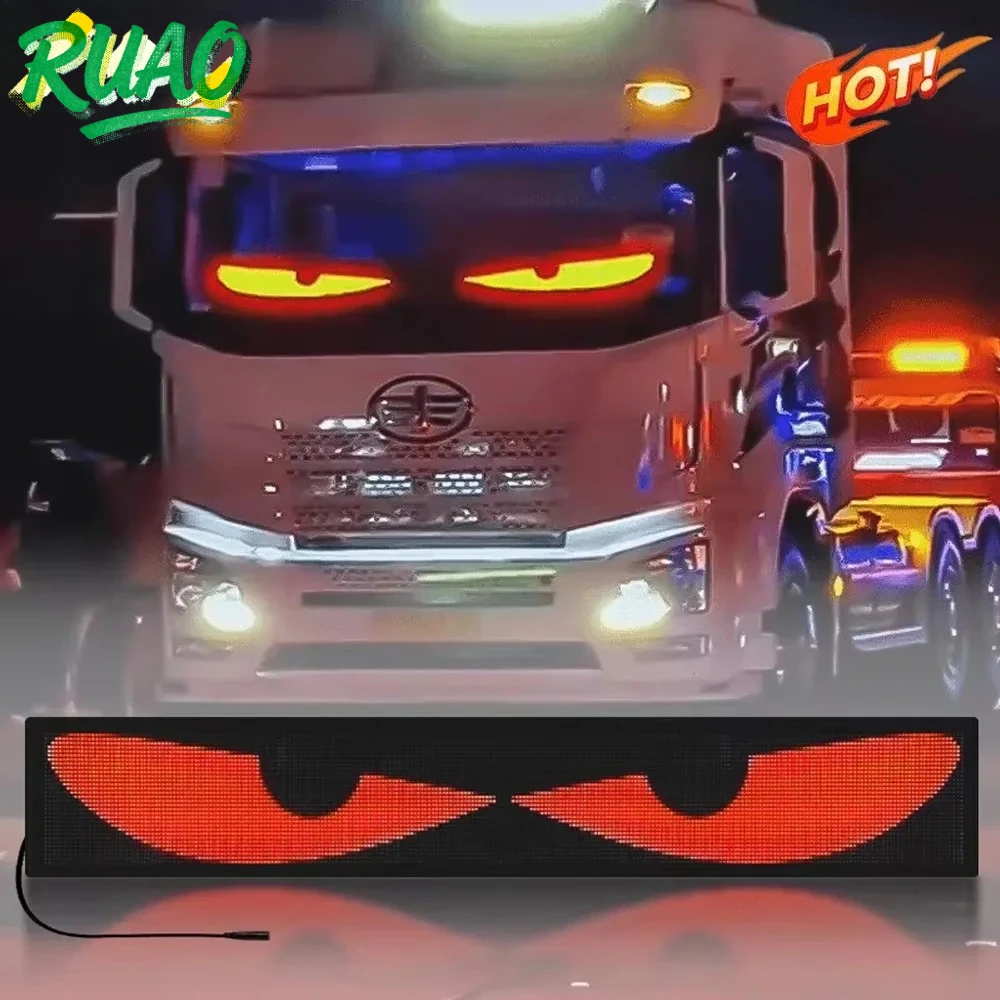 

Грузовик Автомобиль Devil Eye Светодиодная пиксельная панель с дистанционным управлением Мягкое складное освещение Прокрутка для лобового стекла доски 12 В 24 В