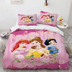 Disney Princess 3D stampato poliestere montato panno da letto Dust Dense Home Decor camera da letto Set biancheria da letto copriletto per bambini