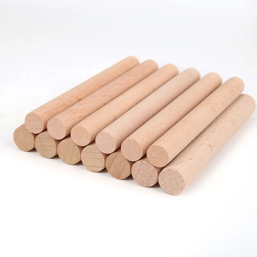 

20Pcs Beech Wooden Round Sticks Solid Durable Smooth Surface for DIY Woodworking Models Wooden Sticks
