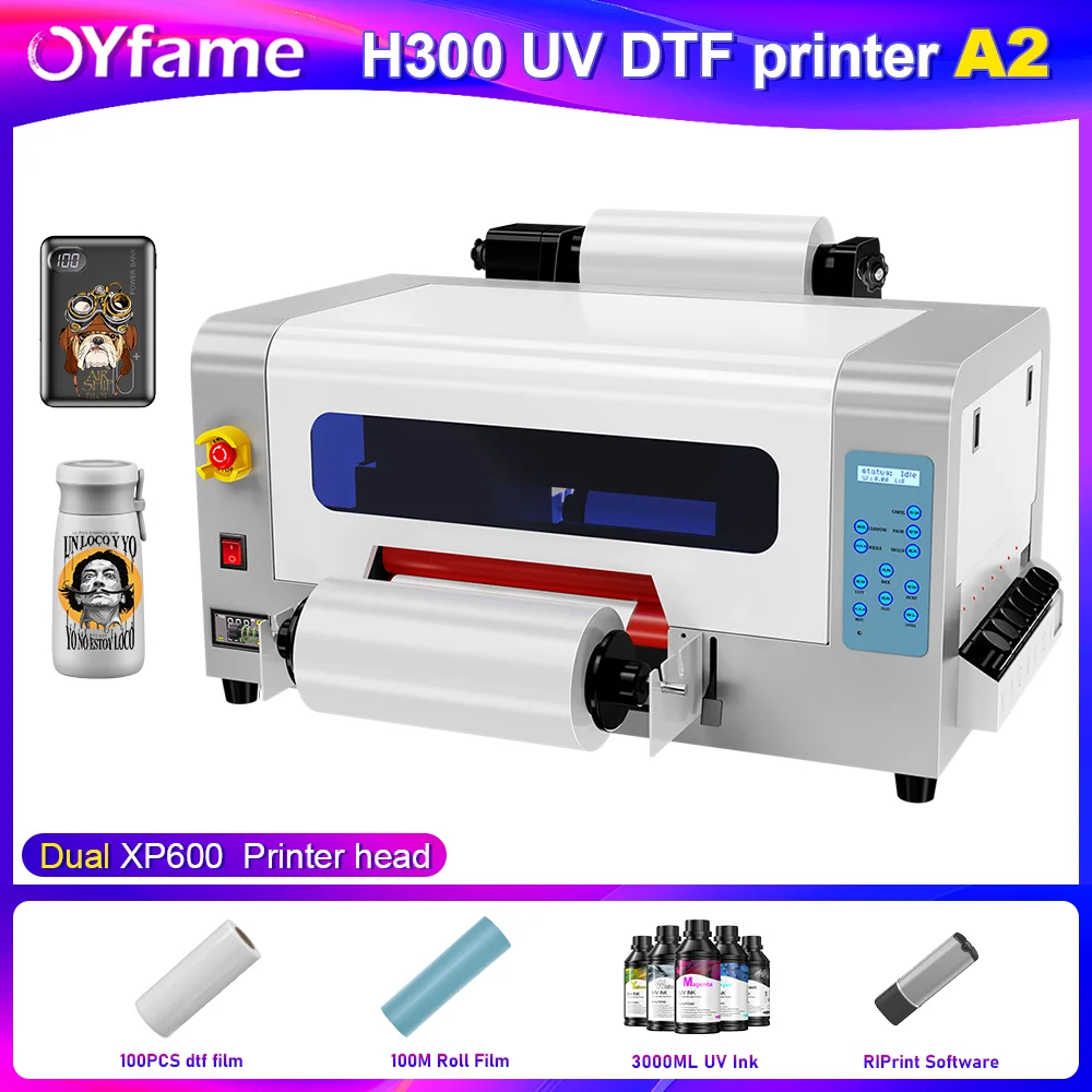 

OYfame A3 uv dtf printer with laminator For xp600 printer head A3 uv dtf sticker UV DTF Printing Laminating 2 in 1 uv printer