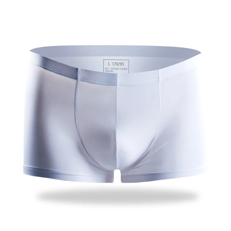Men's Underwear Ice Silk Ultra-Thin Summer Breathable Men's Boxer Shorts Flat-Angle Shorts Youth Underwear Sexy